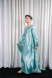 Sky Blue Satin Lama Kaftan Abaya