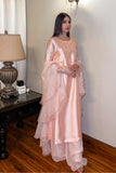 PINK EMBELLISHED SHEESHA SILK DRESS