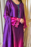 VIOLET OMBRE SHEESHA SILK DRESS
