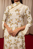 SIDE SLIT FOND ROSE SHIRT WITH TROUSER AND DUPATTA