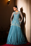 FOND JUANE DRESS WITH CHIFFON LEHENGA